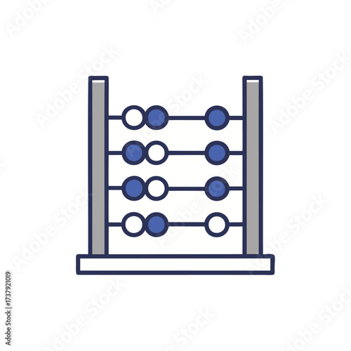 Simple abacus with blue and white beads