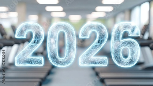 Exercise goals for the year 2026 set in a modern gym with fitness equipment in the background