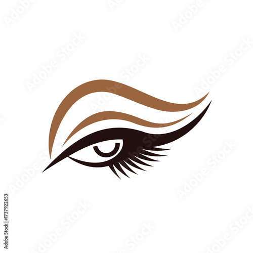 Stylized eye with dramatic eyeliner and lashes