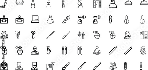Collection of Icons Representing Fashion, Beauty, and Formal Attire