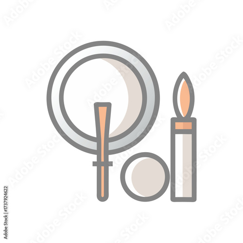 Traditional japanese tea ceremony utensils and candle