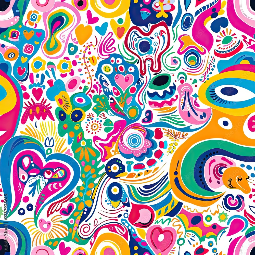 Fototapeta premium Abstract multicolor background in a seamless design for textiles or wallpapers