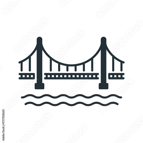 Bridge icon, representing connection and infrastructure, symbolizing progress and architectural marvel