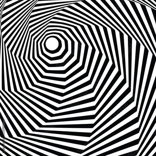Hypnotizing optical illusion forming a tunnel effect