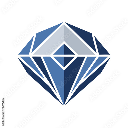 Geometric blue diamond jewel icon