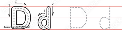 Worksheets for tracing the alphabet D