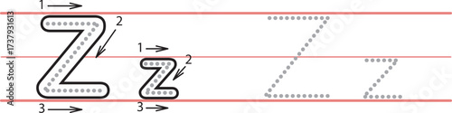 Worksheets for tracing the alphabet Z