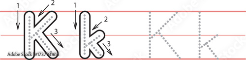 Worksheets for tracing the alphabet K