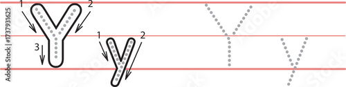 Worksheets for tracing the alphabet Y