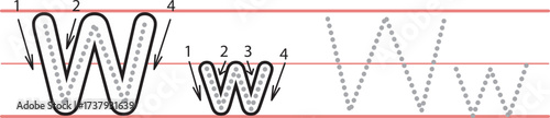 Worksheets for tracing the alphabet W