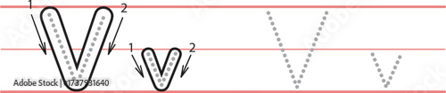 Worksheets for tracing the alphabet V