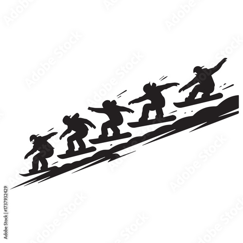 Winter Sports Snowboarding Action Evolution Graphics