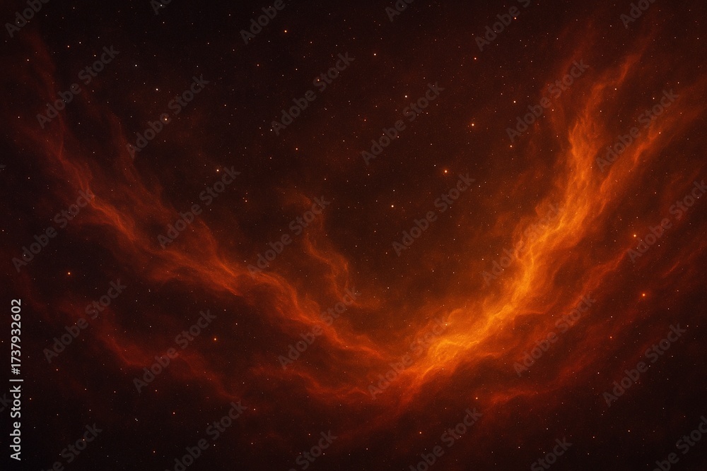 Obraz premium Cosmic Abstract Background with Warm Red and Orange Nebula