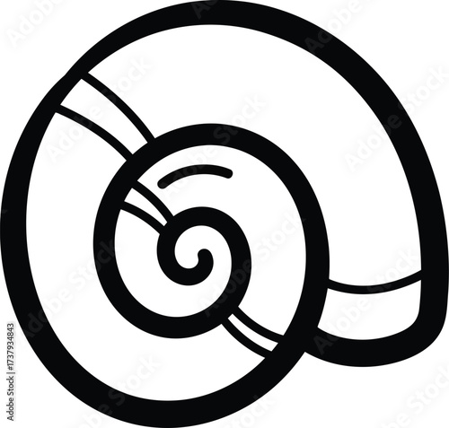 Abstract spiral seashell icon minimalist ocean nature design vector