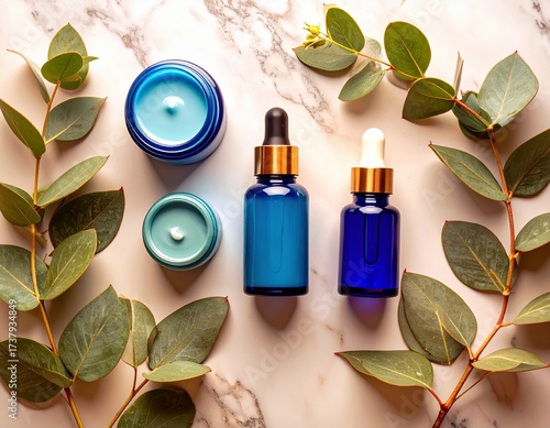 Winter Skincare Routine Flat Lay on Marble