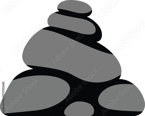 Stacked balancing stones zen meditation calmness harmony vector