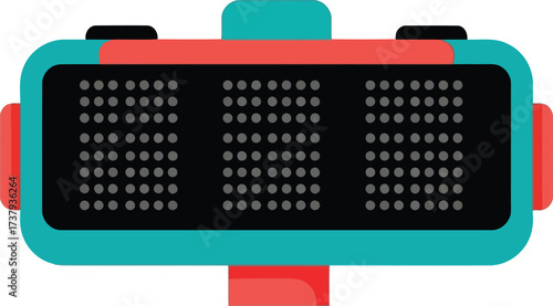 Retro digital alarm clock with bright colors vector