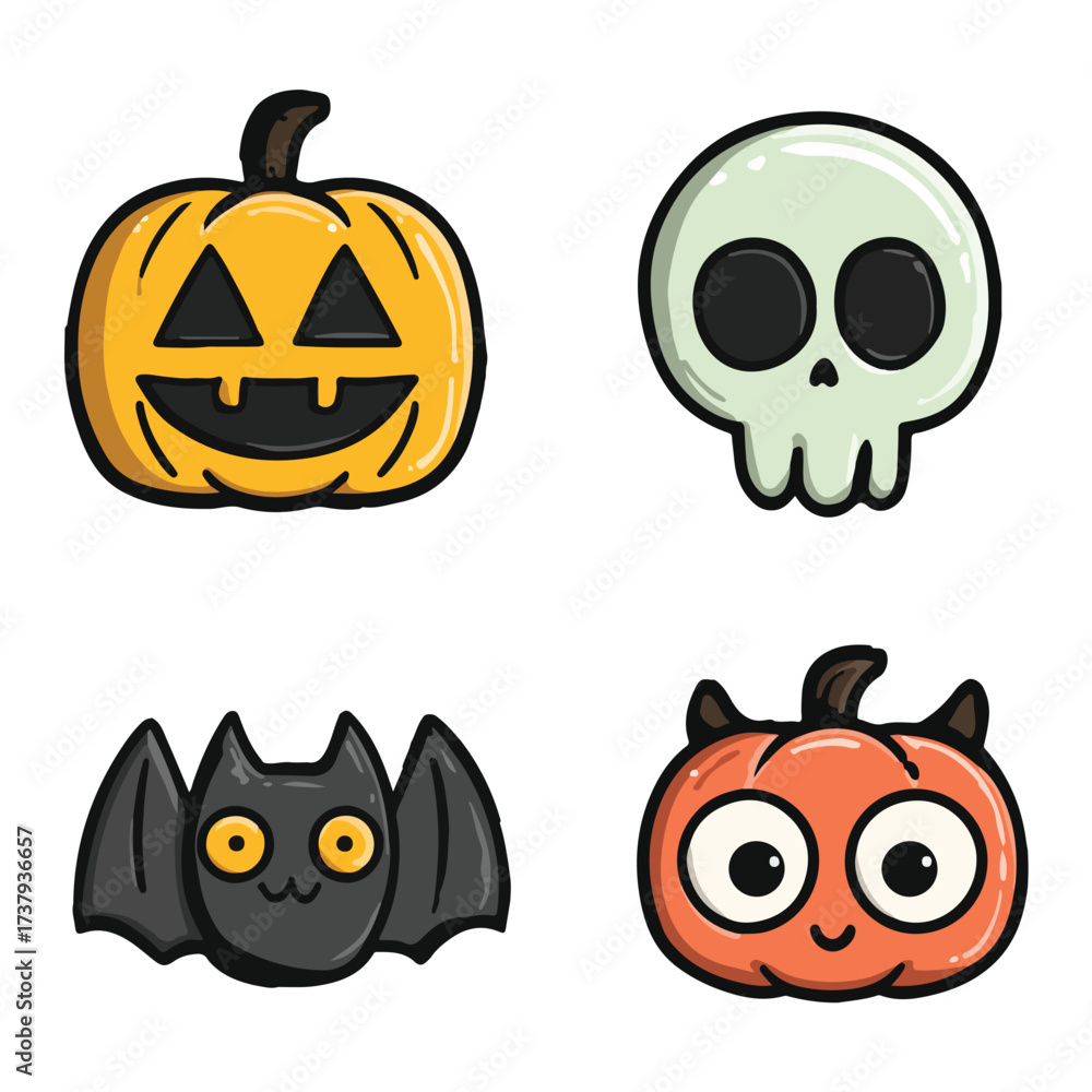 Fototapeta premium set of halloween pumpkins