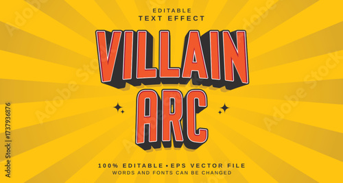 Editable text style effect - Villain Arc text style theme.