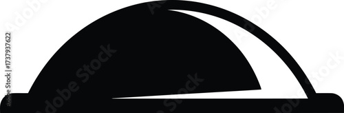 Culinary cloche icon serving tray elegant food presentation silhouette vector