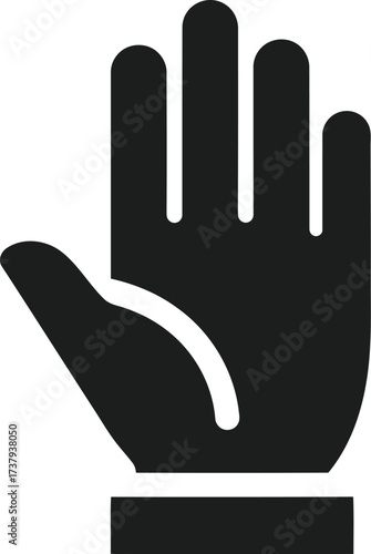 Open hand silhouette stop gesture icon vector symbol vector
