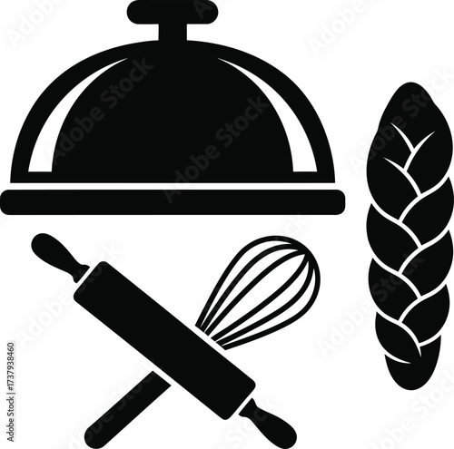 Baking and food service icons for culinary creations