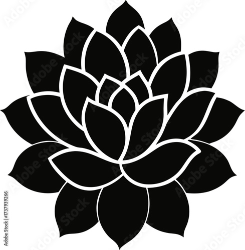 Simple stonecrop flower silhouette vector icon design on white background
