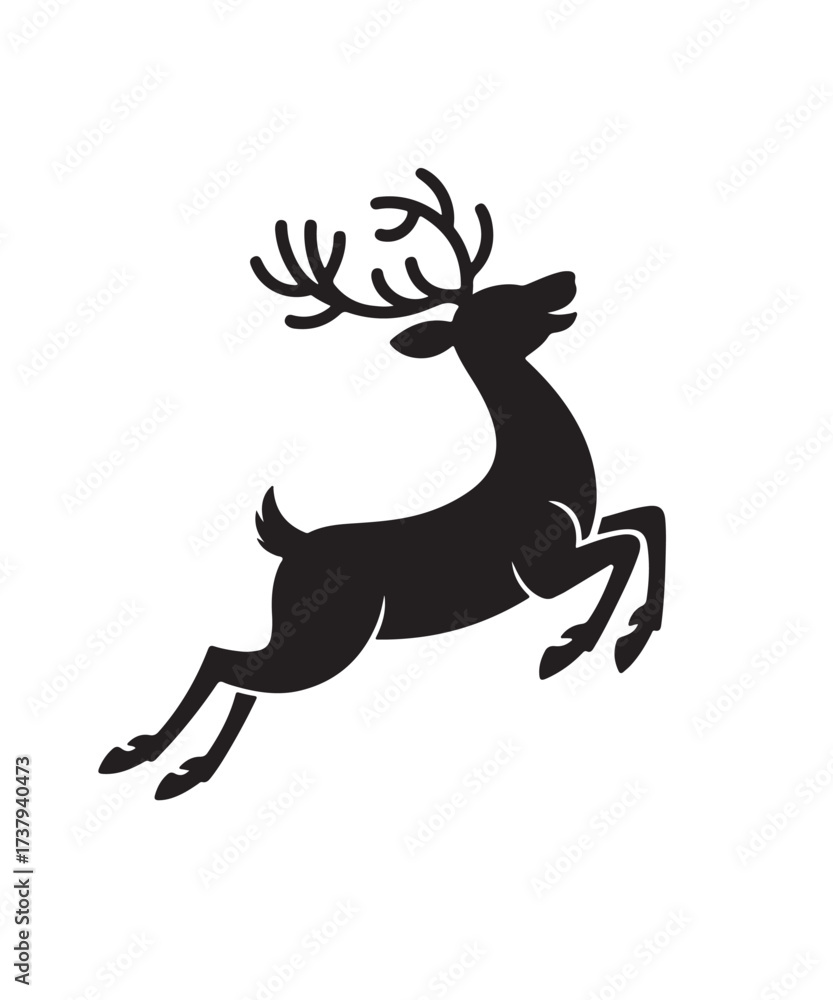 Obraz premium Simple Deer Jumping Art 