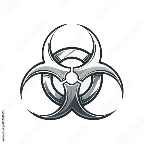 Stylized biohazard symbol illustration warning of biological danger or toxic contamination risk