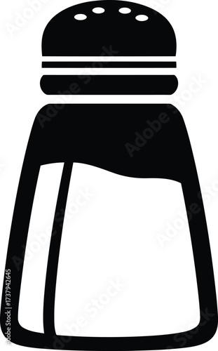 Simple salt shaker icon minimalist food ingredient graphic vector