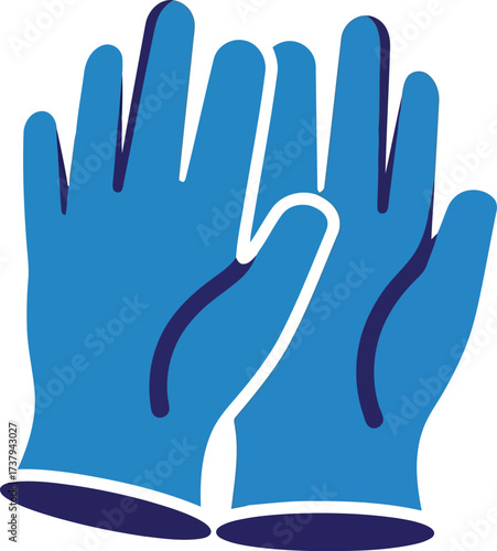 Bright blue medical gloves isolated on white protective handwear vector