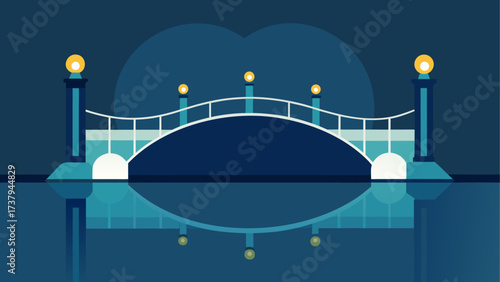 Illustration of bridge with light posts