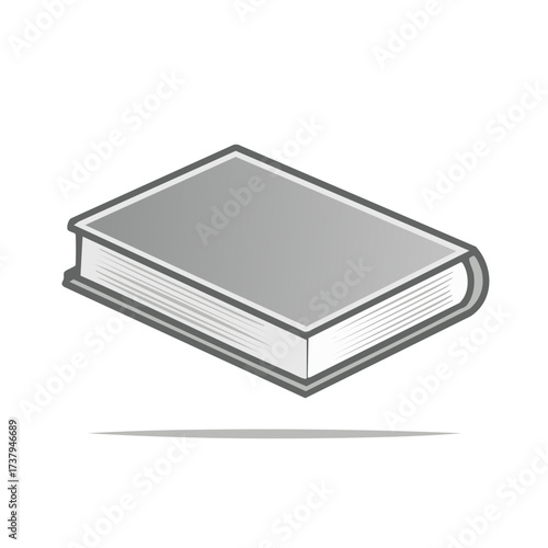 Isolated Hardcover Book Illustration with Shadow Flat Vector Style Education Knowledge Reading Learning Symbol Simple Design