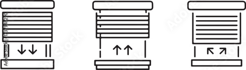 Jalousie Icon – Editable Stroke Window Blind Vector Illustration