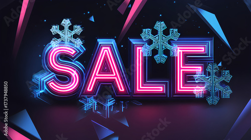 Big sale, neon sign.