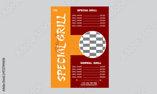 Corporate minimal food menu design template 