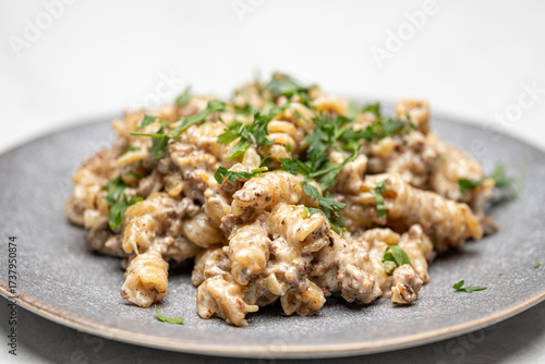 Cooked Minced Beef with Pasta and Vegetables – Tasty Homemade Meal