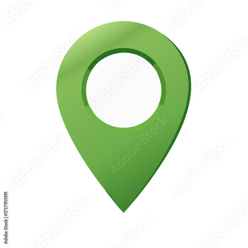 Green Map Pointer Icon Sign for Navigation and Location Services