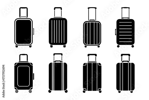 silhouette of   suitcase baggage luggage travel trip vacation journey case bag
