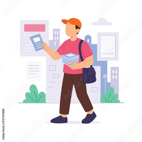 Flyer Distribution, Handing out printed promotional leaflets