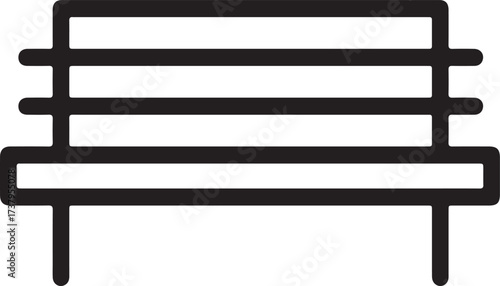 Vector wooden bench isolated on white background simple icon design