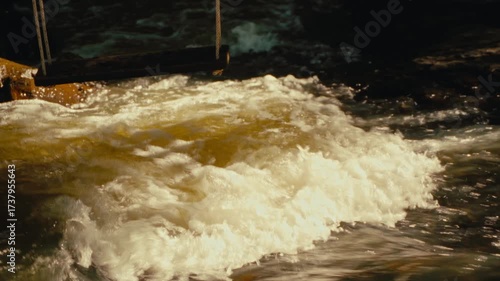 A running river turbulent stream 