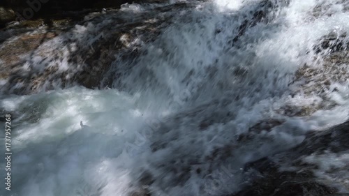 4K video footage of rushing water at Khao Khram Waterfall in Phatthalung, Thailand.