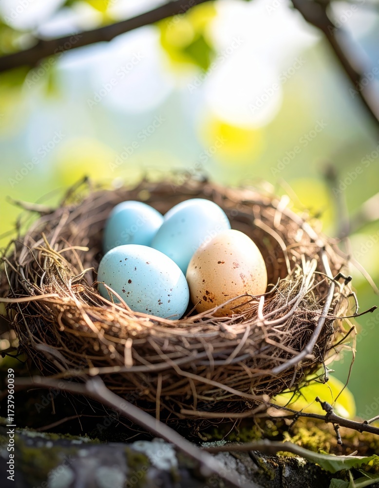 Obraz premium Easter eggs in bird nest