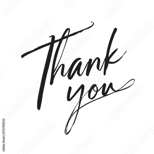  Script lettering spells the words "Thank you."