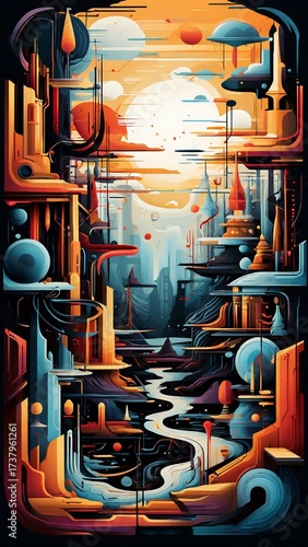 abstract background with industrial elements