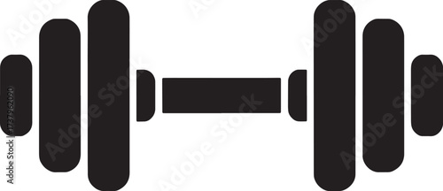 Dumbbell Icon Silhouette Weightlifting Fitness Workout Exercise Equipment Bodybuilding Sport