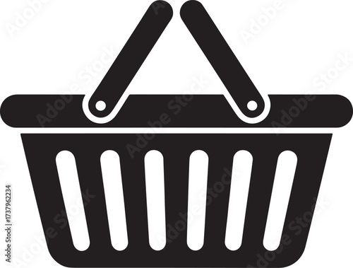 Shopping Basket Icon Symbol Grocery Store Purchase Market Basket Vector Sale Retail Shop