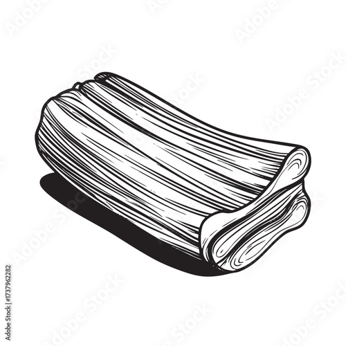 Ink drawing of a celery stalk or stick.