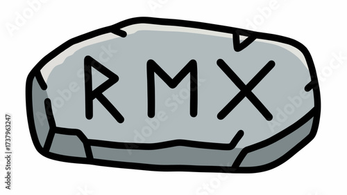 A simple and mystical doodle-style illustration of ancient runes carved into stone, a classic and powerful icon for history, magic, and Norse or Celtic culture.
